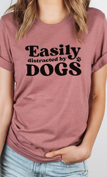 Easily Distracted By Dogs Paw PLUS Graphic Tee