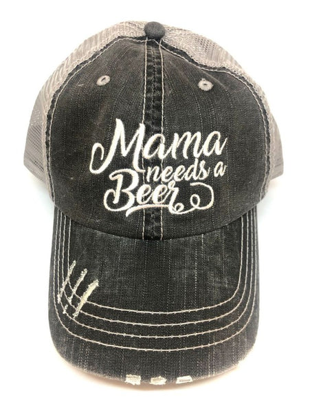 Mama Needs A Beer Embroidered Hat
