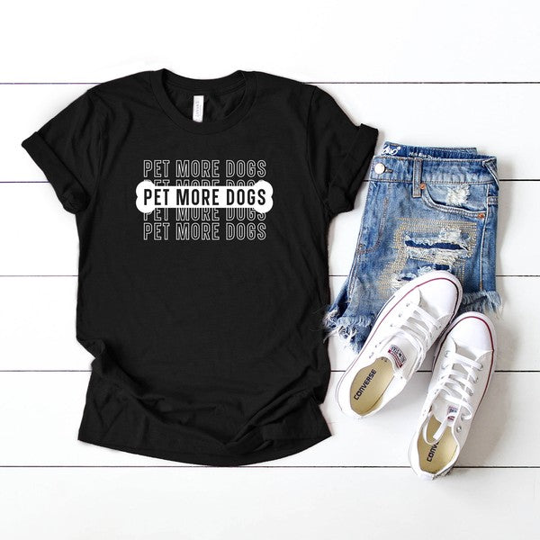 Pet More Dogs Stacked Short Sleeve Graphic Tee