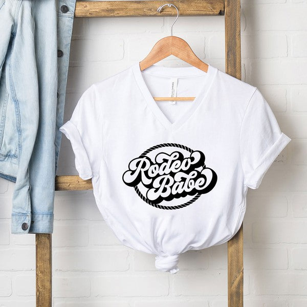 Rodeo Babe Short Sleeve Graphic V-Neck Tee