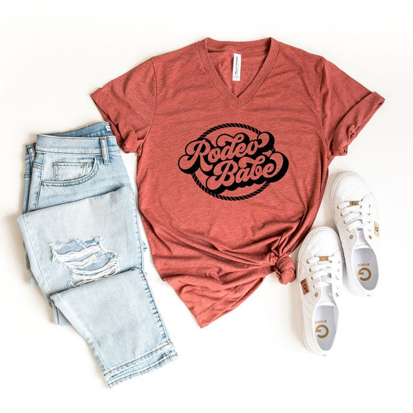 Rodeo Babe Short Sleeve Graphic V-Neck Tee