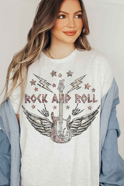 VINTAGE ROCK AND ROLL GRAPHIC PLUS SIZE TEE