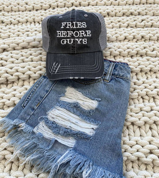 Fries Before Guys Embroidered Trucker Hat