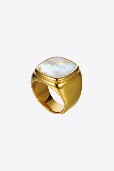 Jackie 18K Gold-Plated Inlaid Shell Ring