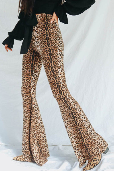 Leopard Print Flare Leg Rockstar