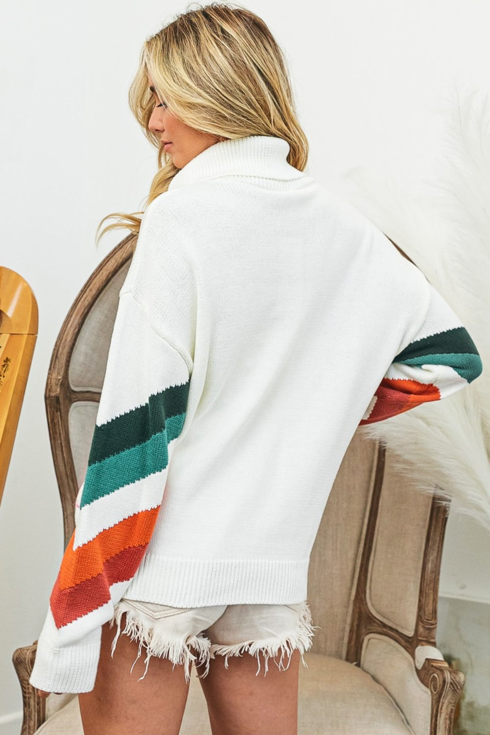 Kellie Multi Color Chevron Pattern Sweater