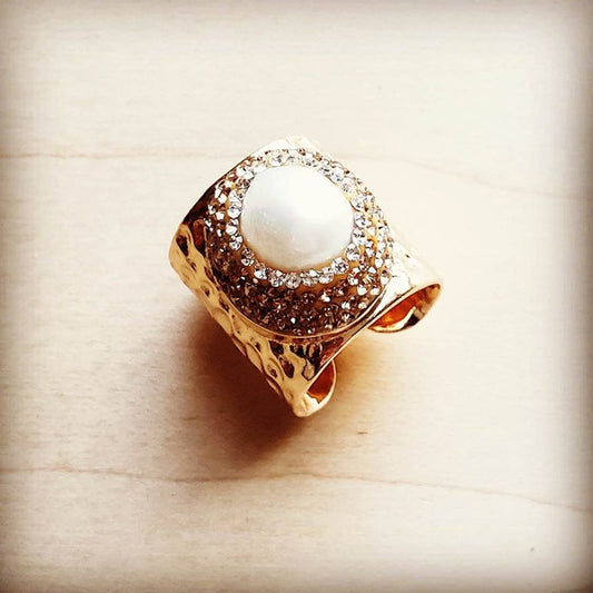 Pearl Unique Cuff Ring