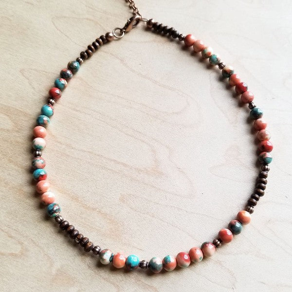 Multi-Colored Turquoise Collar Length Necklace