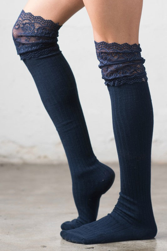 Rachel Lace Over the Knee Socks