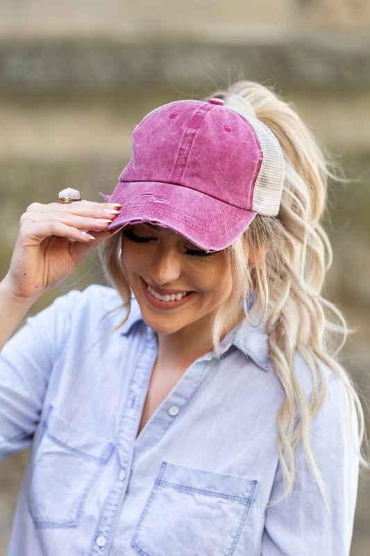 Kassie Messy Bun Hat Cap