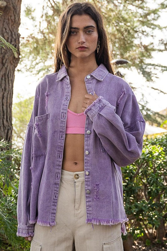 Bree Distressed Oversized Jacket