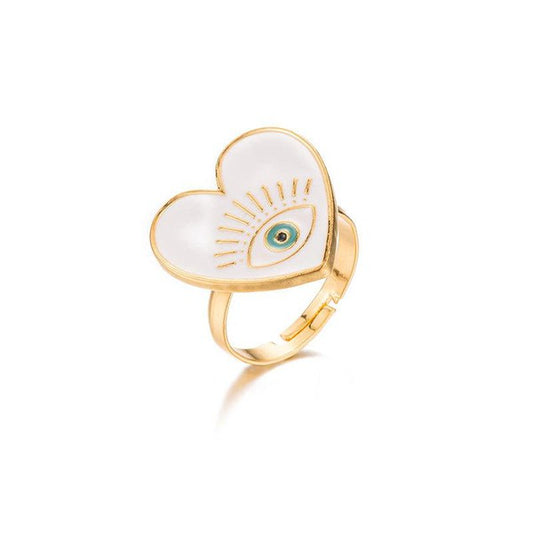 White Heart Ring