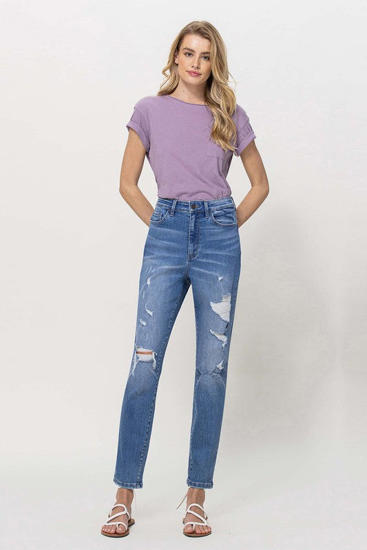 Raya Distressed Mom Jeans