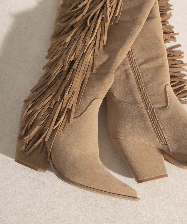 Oona Knee-High Fringe Boots