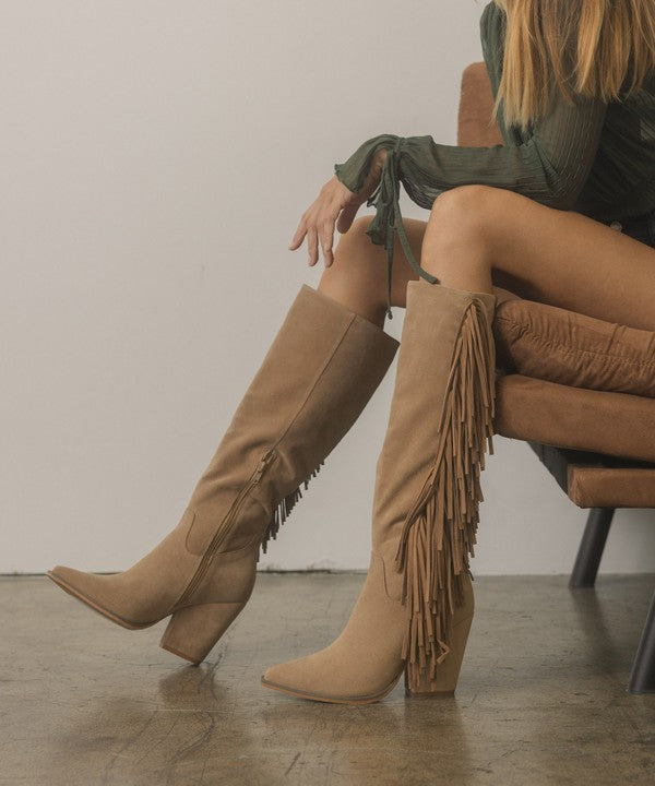 Oona Knee-High Fringe Boots