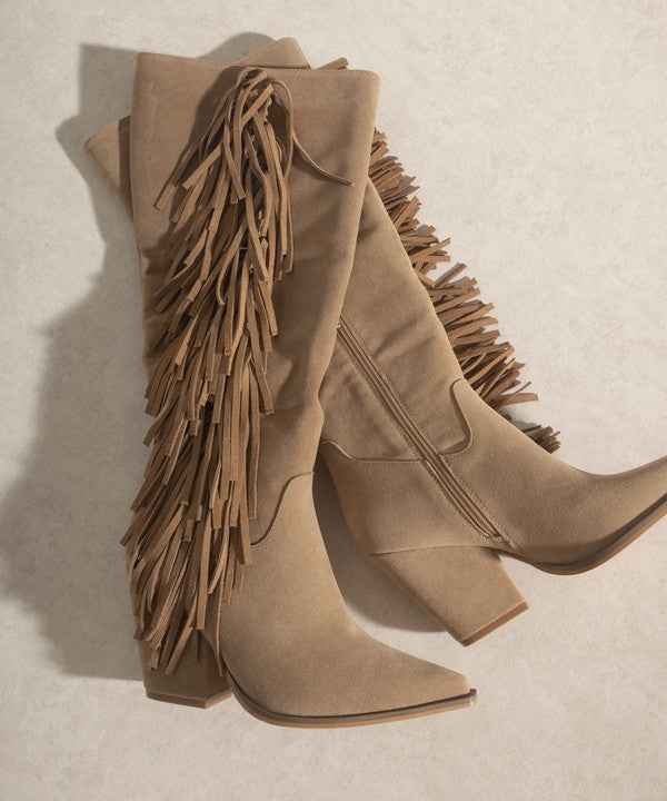 Oona Knee-High Fringe Boots