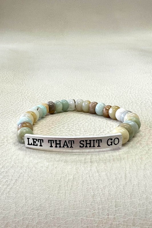 Let Shit go Silver & Pastel Bracelet