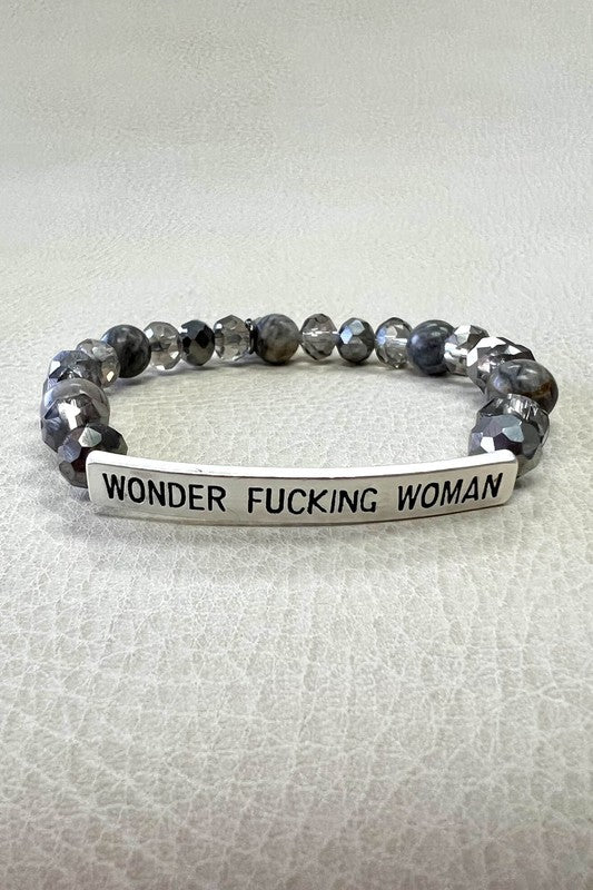 Wonder Fucking Woman Silver Bracelet