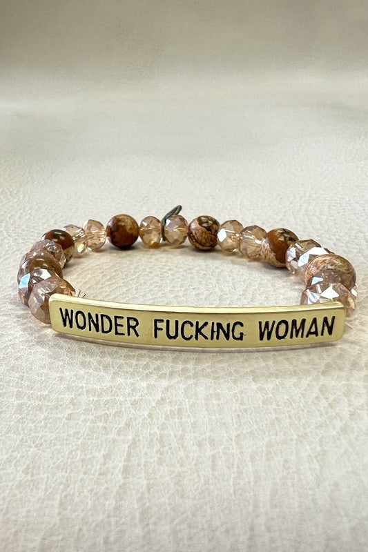 Wonder Fucking Woman Gold & Neutral Bracelet