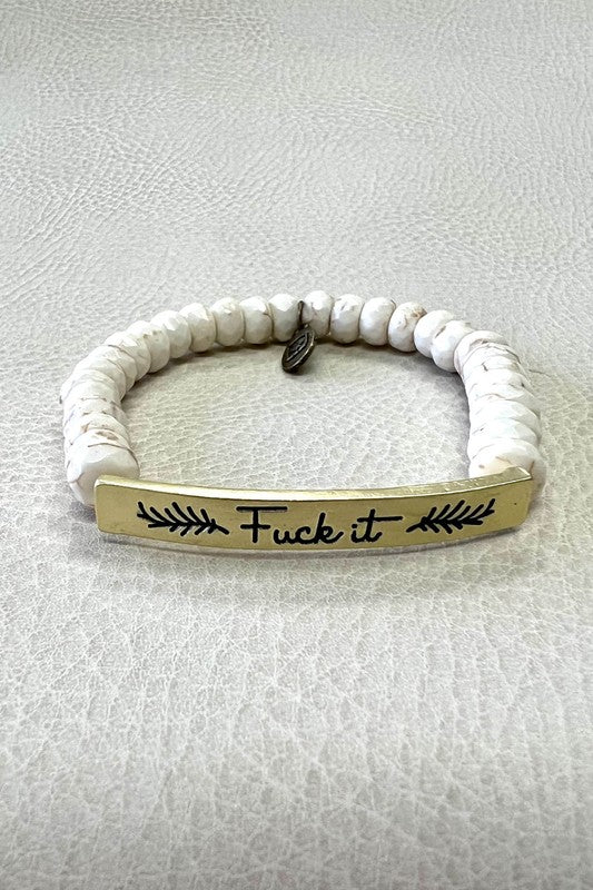 F-It Gold & White Stone Bracelet