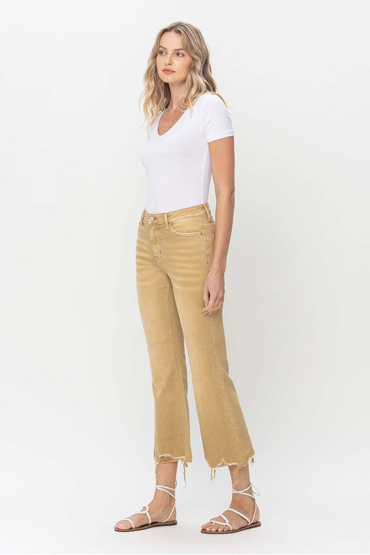 Sara Vintage High Rise Raw Flare Hem Jeans