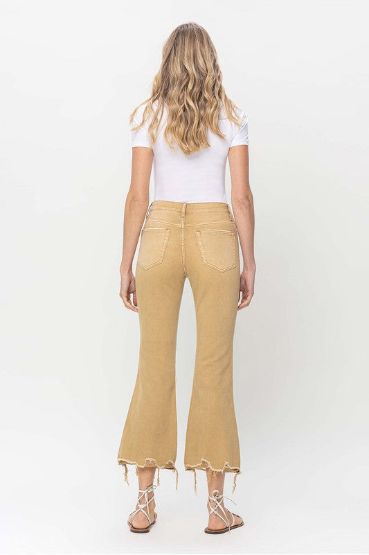 Sara Vintage High Rise Raw Flare Hem Jeans