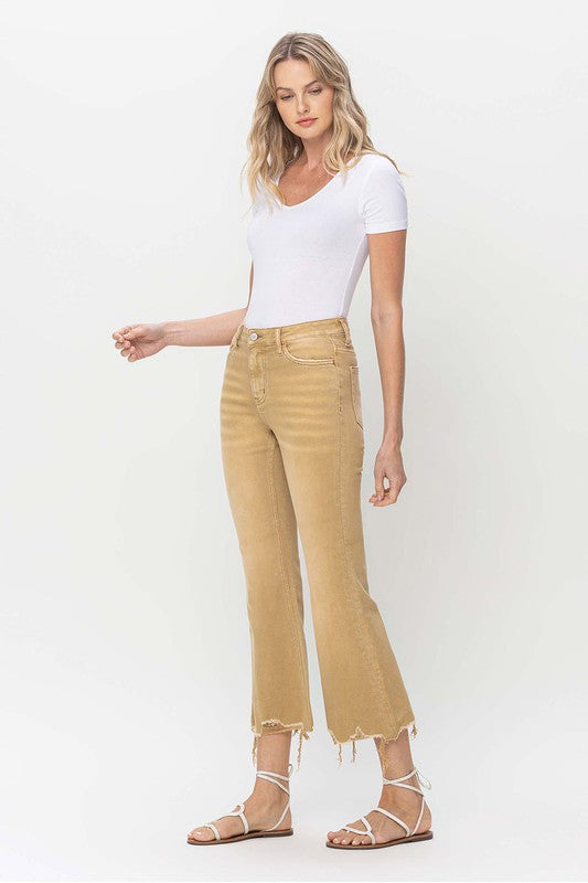 Sara Vintage High Rise Raw Flare Hem Jeans