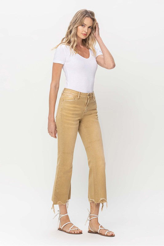 Sara Vintage High Rise Raw Flare Hem Jeans