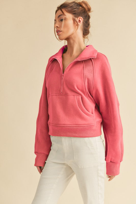 Dove Funnel Neck Half Zip