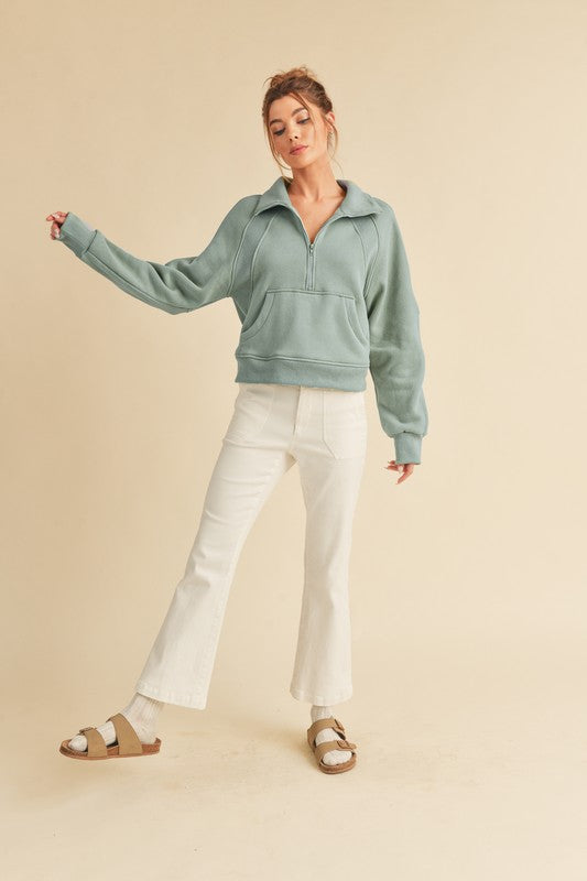 Dove Funnel Neck Half Zip