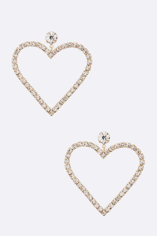 Crystal Heart Drop Earrings