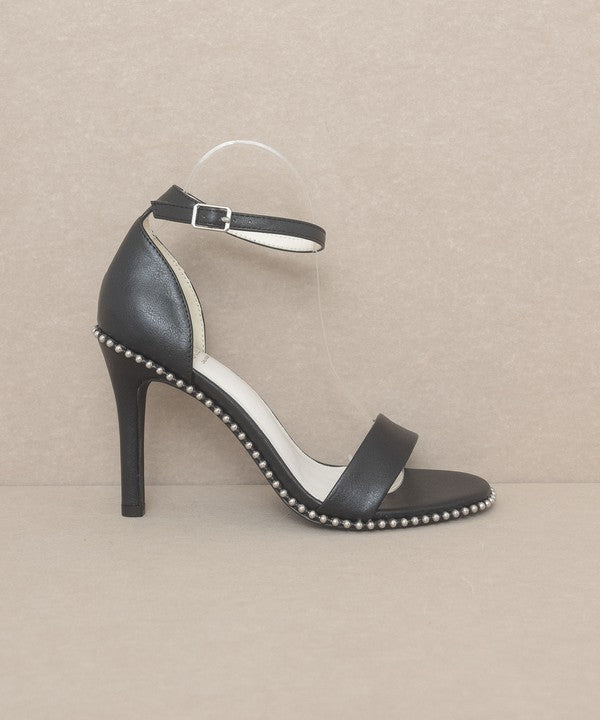 Drea Metal Stud Open Toe Heels