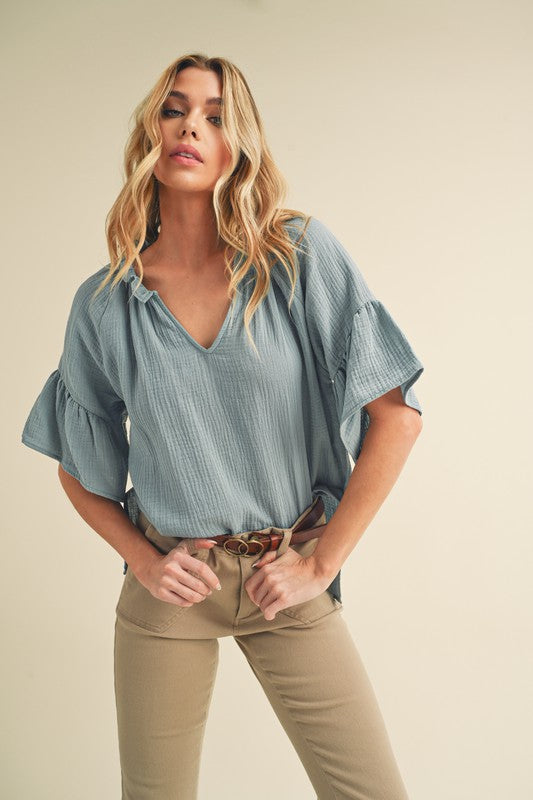 Tessa Elegant Ruffle Top