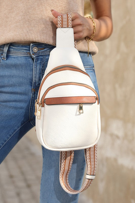 Cameron White Sling Bag