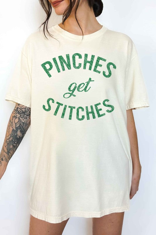 PINCHES GET STITCHES ST PATRICKS OVERSIZED TEE