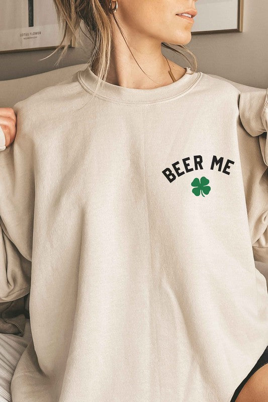 BEER ME ST PATRICKS OVERSIZED SWEATSHIRT