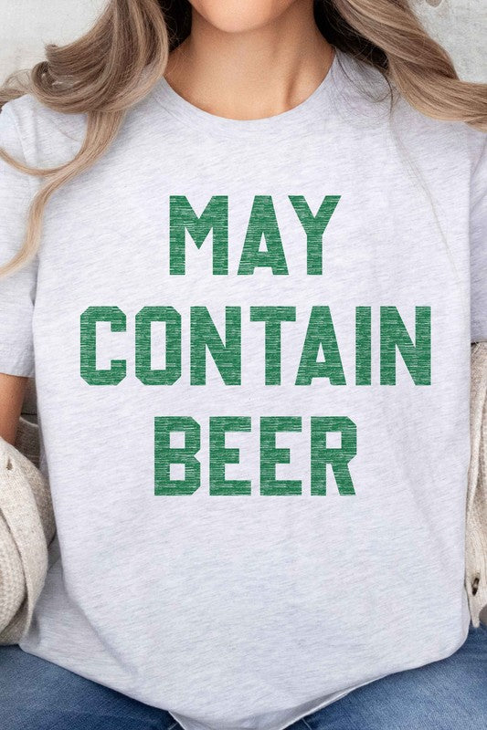 MAY CONTAIN BEER ST PATRICKS OVERSIZED TEE