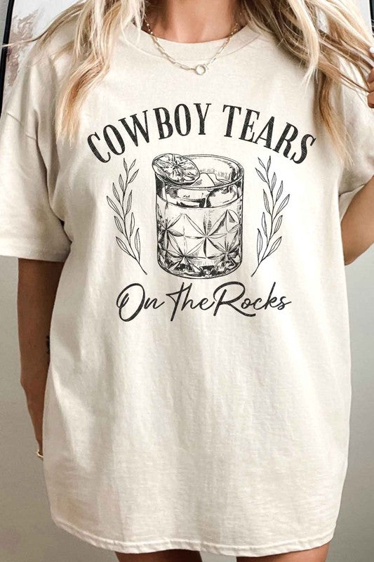 COWBOY TEARS ON THE ROCKS OVERSIZED TEE