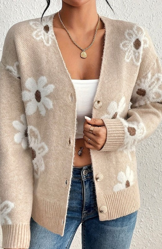 Blossom Fun Pattern Cardigan