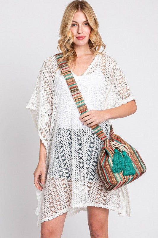 Cotton Tassel Boho Bucket Bag