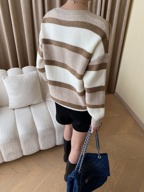 Amelie Striped Knit Sweater