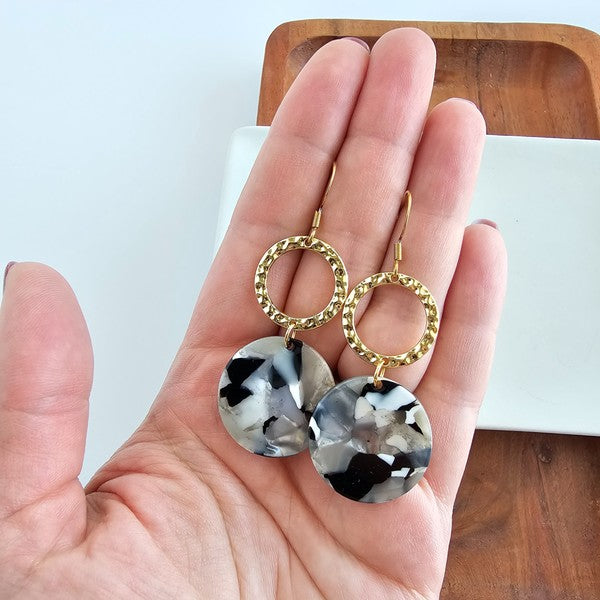 Rylee Earrings - Ivory & Slate