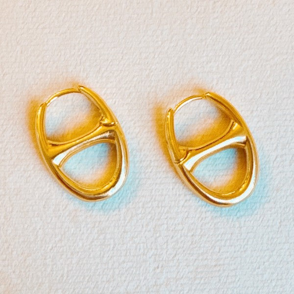 Button Horse Bit Hoop Earrings