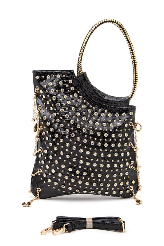 Stevie Embellished Convertible Top Handle Bag