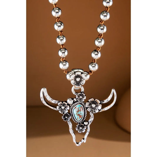Western Wire Steer Head Necklace
