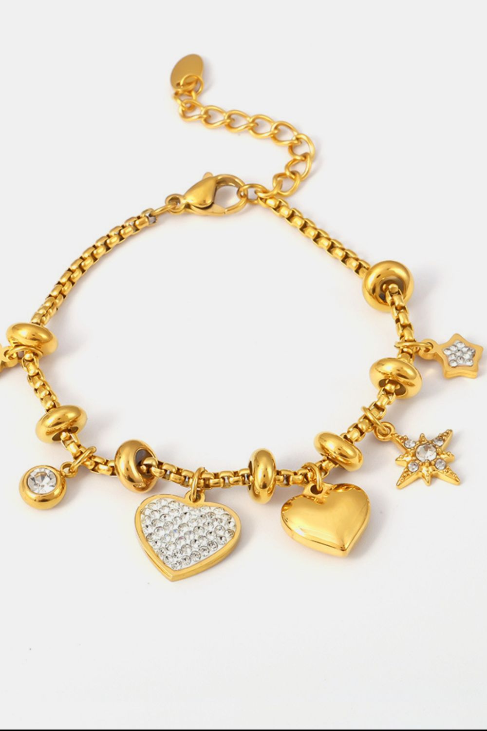 Zircon Heart Charm Bracelet