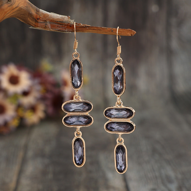 Alloy Colorful Stone Earrings