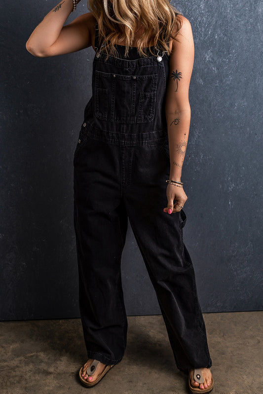 Devon Pocketed Straight Denim Overalls