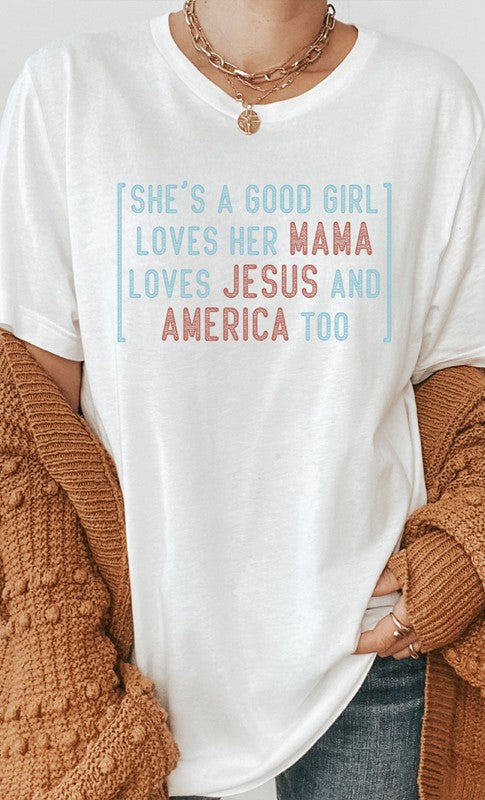 Shes a Good Girl Rock Song America Graphic Tee