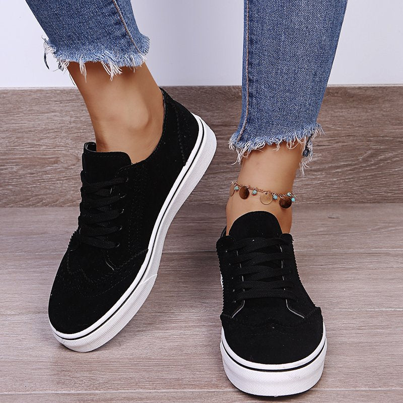 Lexie Lace-Up Suedette Sneakers